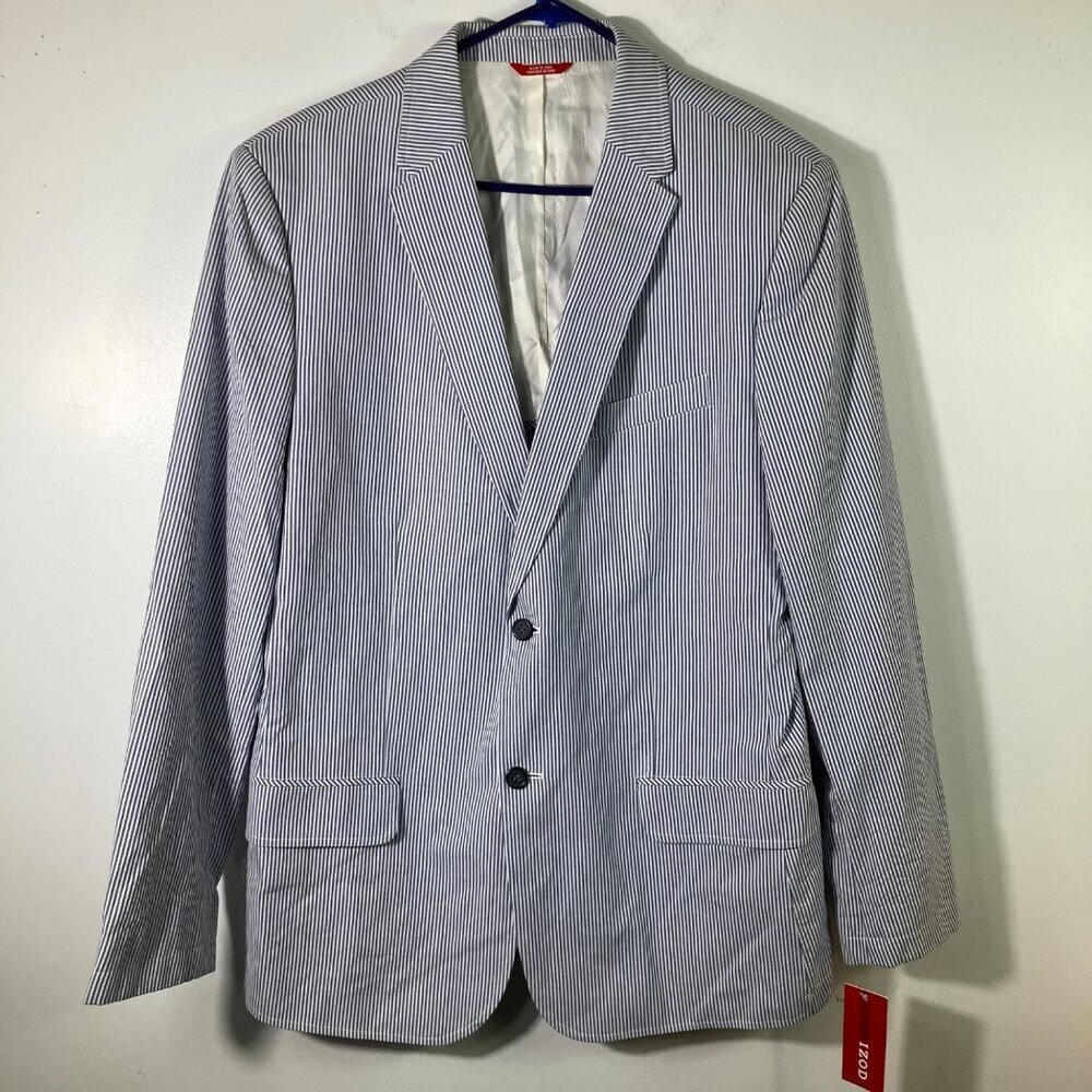 Mens Izod Saltwater Pinstripe Jacket‎ Blueprint Large NWT